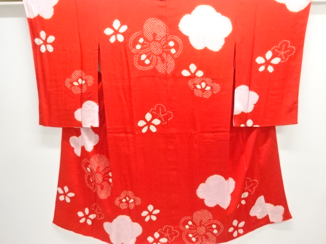 アンティーク　錦紗絞り梅模様長襦袢